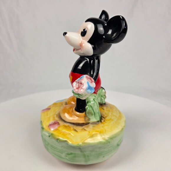 Vintage Disney SCHMID Mickey Mouse Porcelain Music Box Figure - Picture 2 of 5